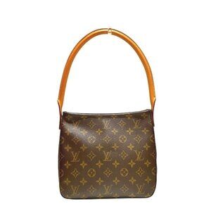 LOUIS VUITTON Authentic Brown Monogram Looping MM Shoulder Bag